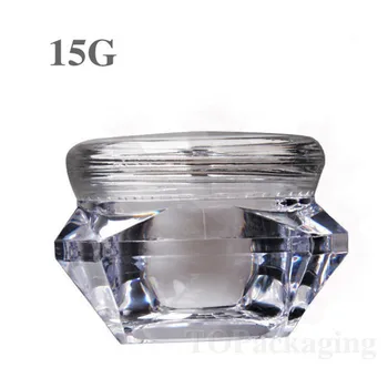 10PCS/VEĽA-15 G Smotany Jar,priehľadný Plastový Eyeshadow Krém Čiastkové plnenie do fliaš,Malé Prázdne Diamond Tvar Kozmetické Kontajner
