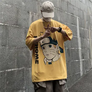 Harajuku Naruto Tričko Streetwear Mužov Lete Amín Sasuke T-shirt Bežné Cartoon muž topy Zábavné Japonsko Tričko Streetwear Chlapcov