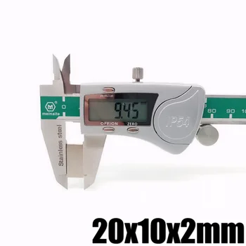100ks 20x10x2mm Super Výkonný Malé Neodýmu Magnet Blok Trvalé N35 NdFeB Silné Kváder Magnetické Magnety 20*10*2 mm