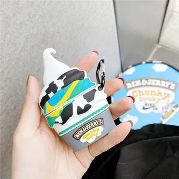 2021 Značky ben jerry Čokoládová zmrzlina slúchadlá prípade AirPods 1 2 Pro charge box mäkká Roztomilý Bezdrôtový chrániť kryt slúchadiel