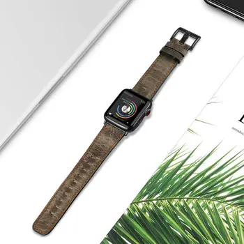 Popruh pre Apple hodinky 5 kapela 44 mm 40 mm iWatch 42mm 38mm Retro Krava Kožený opasok correa watchband náramok pre série 6 SE 5 4 3 2