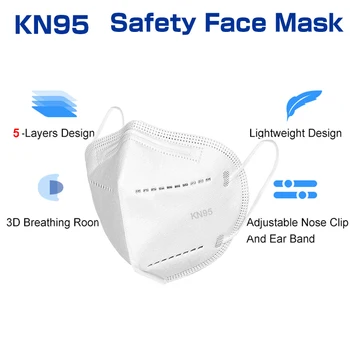 KN95 Maska na Ústa Čiapky PM2.5 Masku na Tvár Bavlna Úst Masky KN95 Prachu Čierne Ochranné Dýchať FFP2 Masky na Tvár Mascarillas Handričkou
