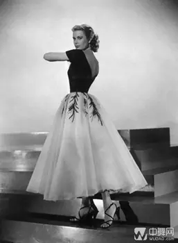 Vintage Mimo Ramenný Čaj Dĺžka Grace Kelly Monaka, Biela a Čierna Formálne Večerné Šaty