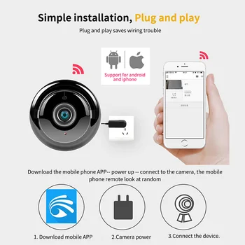 720P Bezdrôtový Mini WiFi Kamera Home Security Kamera IP CCTV Vysokým Rozlíšením INFRAČERVENÉ Nočné Videnie Zistiť Pomocou Okamžitých Alarm