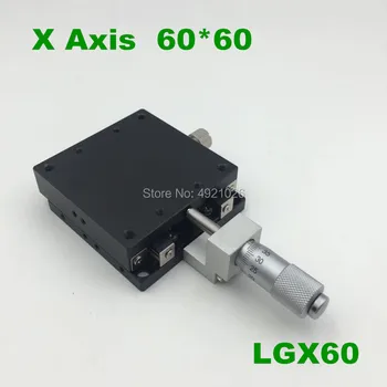 Doprava zadarmo Os X 60*60 mm Posuvné Fáze Valca Sprievodca Železničnej Mikrometer s vysokou presnosťou Posuvné Tabuľka Platformu LGX60-R-C-L