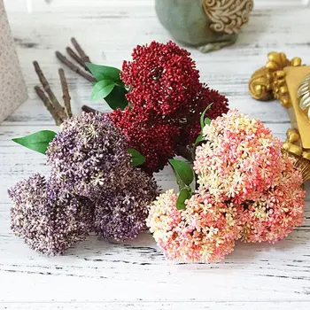 3ks/ banda Umelé ovsené vločky falošné plastové kvet rastliny na jeseň doma záhradné Dekorácie, kvetinová kompozícia fleur artificielle