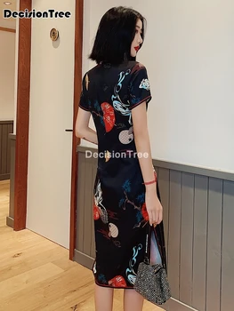 2021 čínske šaty žien elegantný retro čínske tradičné šaty z hodvábu bavlna cheongsam žena lady svadobné bežné dizajn qipao