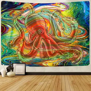 Simsant olejomaľba Gobelín Psychedelic Húb Slnečnice Octopus Stene Visí Tapisérie pre Obývacia Izba, Spálňa Domova