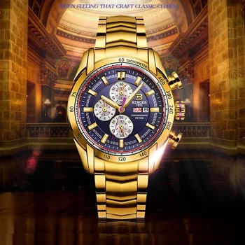 Japonsko Pohyb Švajčiarsko pánske Hodinky, Luxusné Značky náramkových hodiniek BINGER Quartz Muž hodiny Chronograf Diver glowwatch B1163-7