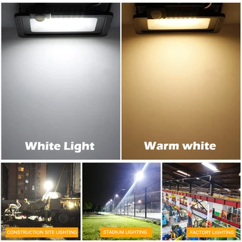 Vodotesný LED Pouličné Svetlo 10W-100W Nastaviteľné Floodlight 220V S PIR Čidlo Vonkajšie Pozornosti Na Záhradnej Ulici