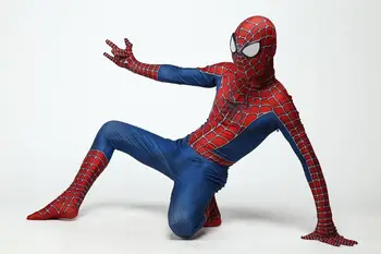 Deti Anime Spider Spider-chlapec Maškarný Kostým pre Dospelých A Deti Halloween Kostým Červená Čierna Spandex 3d Cosplay Oblečenie