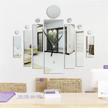 3D Fashion Stlmiť Zrkadlo Samolepky na Stenu Hodiny Obývacia Izba, Spálňa Pozadí Dekorácie Geometrický Tvar Zrkadla Nálepky Nastaviť
