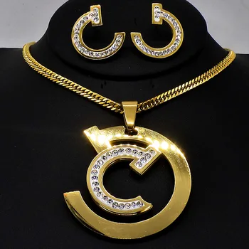 AMUMIU Módne Rakúskej Zlata, Striebra Plátovaného Jewerly Sady Pre Ženy Kamene, Šperky afriky náhrdelníky náušnice JS067