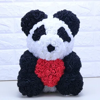 Dropshipping 40 CM Láska Srdce Rose Medveď Pena Ruže Kvet Panda Vianočné Darčeky pre Ženy Valentína Darček Domova