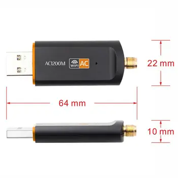 1200Mbps USB Bezdrôtovej Sieťovej Karty USB3.0 Dual Band 2.4 G&5.8 G Wifi Prijímač&Bezdrôtový Adaptér pre PC S 2ks Antény