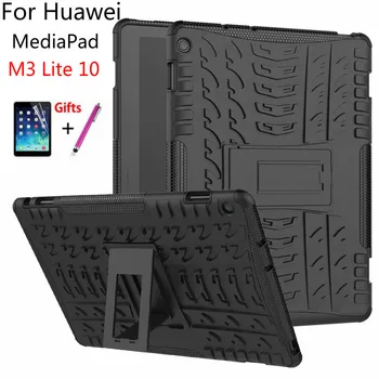 Shockproof Ťažkých prípade Huawei MediaPad M3 Lite 10 Prípadoch, Silikónové a PC Brnenie Kryt pre M3 Lite 10 BAH-W09/AL00 10.1