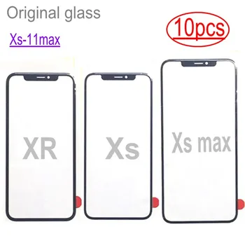 10pcs veľkoobchod pre iPhone 11 pro max X XS XR MAX sklenený dotykový LCD objektív vonkajšieho skla opravu, Náhradné len sklo