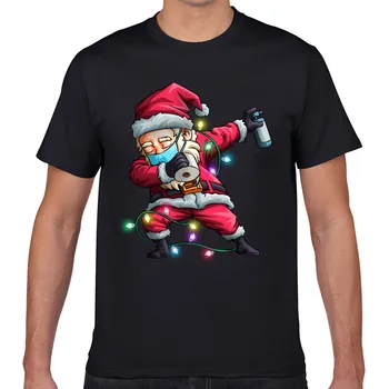 Topy T Shirt Mužov dabbing santa nosenie masky vtipné vianočné 2020 co Sexy Harajuku Geek Vlastné Mužské Tričko XXXL