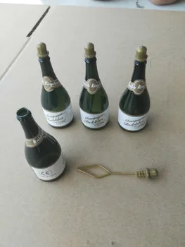 50X Svadobné Bublina Zelená Fľaša Šampanského štýl mydlo fľaša na vodu pre svadobné party dodávky dieťa uprednostňuje svadobné dekorácie