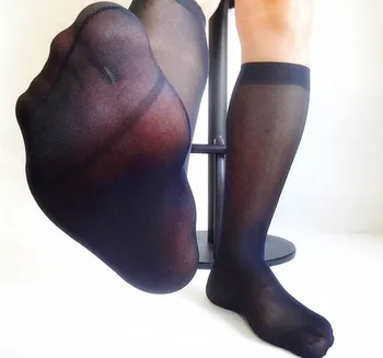 Nové Farbou Ultra Tenké Mužov Hodváb ponožky Sexy Úplnej Nylon Hadice pre Homosexuálnych Mužov Vysokej kvality Formálne Šaty, oblek Ponožky