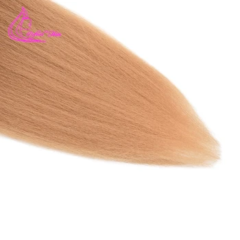 Rafinované Vlasy Pre Natiahnuté Pletenie Predlžovanie Vlasov Ombre Blond, Hnedá Jumbo Sieťky Na Vlasy Tepelne Odolných Syntetických Yaki Rovné