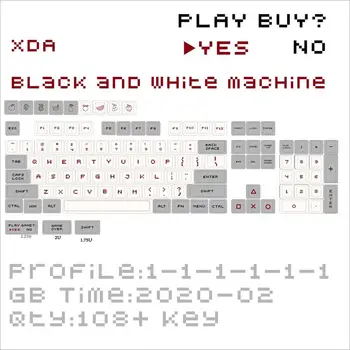 XDA keycaps Red White Stroj PBT Sublimačná Kľúč-spp Daptation GH60 GK61 GK64 96 Mechanické Klávesnice 104 kláves Caps