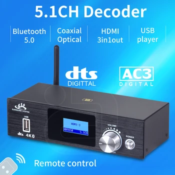 HD915 HDMI 5.1 CH Audio Dekodér Bluetooth 5.0 Receiver DAC DTS, AC3, FLAC, APE 4K*2K HDMI na HDMI Converter Extractor SPDIF ARC