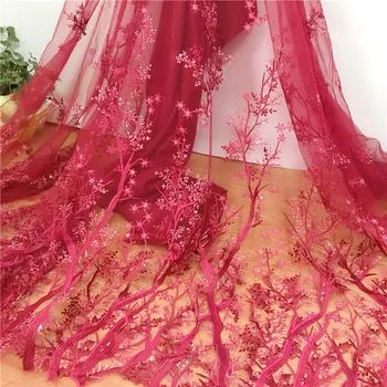 2019 najnovšie Mimo biela a Červená luxusné nádherný flitrami výšivky oka svadba nevesta šaty šaty textílie, čipky vestido de novia