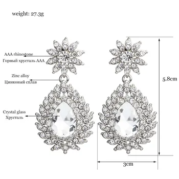FARLENA Šperky Elegantné Kvapka Vody Náušnice Crystal Fashion Kamienkami Náušnice pre ženy, svadobné