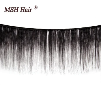 MSH Vlasy Brazílsky Rovné Vlasy, Tkať 3 Zväzky Non-Remy Ľudské Vlasy Prírodné Čierne Vlasy Rozšírenie Stredné Pomer