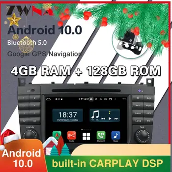 128G Carplay Android 10.0 obrazovkou, DVD Prehrávač pre BENZ, C-Trieda W203 2004 2005 2006 2007 GPS Navi Auto Rádio Audio Stereo Hlava jednotky