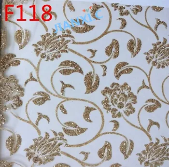 špeciálne ruka tlač lepené lesk čipky textílie CiCi-121695 na predaj oka výšivky, čipky pre večerné šaty