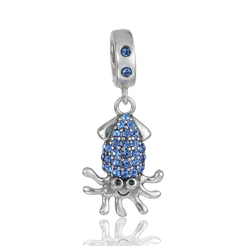 Európsky Štýl šperky chobotnice Dizajn S Krištáľovo Modré Smalt GW Módne Šperky S359H20