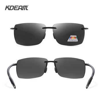 KDEAM bez obrúčok Obdĺžnik pánske slnečné Okuliare Polarizované Ultra-light TR90 Materiál Okuliare, Rám UV400 Športové Slnečné okuliare