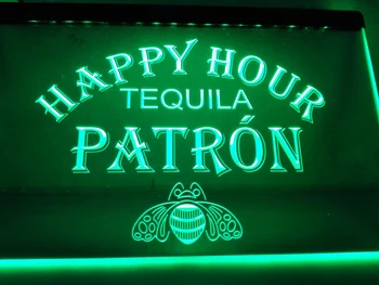 LA633 - Patróna Tequila Happy Hour Panel LED, Neónové Svetlo, Prihláste domova remeslá