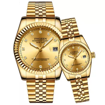 Ženy hodinky pár quartz hodinky dámy Rolexable nepremokavé zlaté hodinky módne študent sledovať mužov Diamond Muž Hodiny, Náramkové hodinky