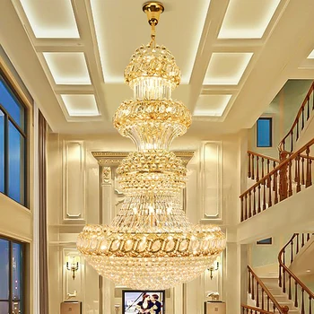 Americký Moderné Krištáľový Luster LED Svetlo, Veľké Dlhé Európskej Krištáľové Lustre Svetlá Zariadenie Hotel Domáce Vnútorné Osvetlenie
