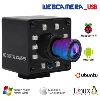 1080P CMOS OV2710 30/60/120fps Široký Uhol 180degree Nočné Videnie IR Infračervený USB Webkamera Kamera pre Android, Linux, Windows