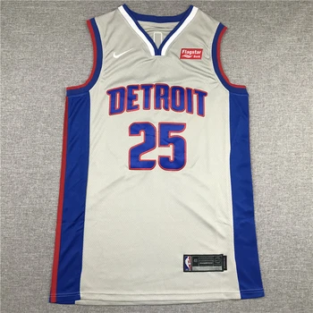 NBA pánske Detroit Piesty#25 Rose Basketbalové Dresy Sivá