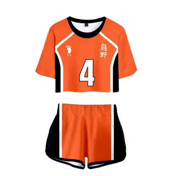 Volejbal Junior Digitálne Haikyu!! Oblek Športové dvojdielne Peyton Moremeer Sexy Krátky Top a Mid-Vzostup Šortky Letné Móda