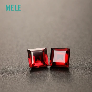Prírodné mozambican granát pre šperky makming,vysoká kvalita doop červená farba 6mmX6mm námestie vystrihnúť voľné gemsotne