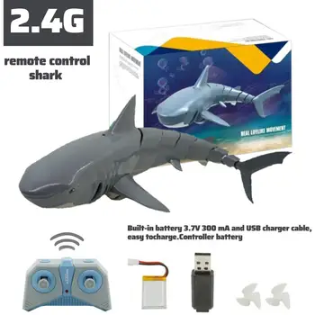 Diaľkové Ovládanie Žraloka Loď Hračka Realistické 2.4 G USB Nabíjanie Shark Model Voda Ryby Zvierat RC Loď Hračka Pre Nádrž na Vodu, Vaňa, Bazén