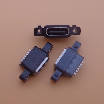 5-100KS USB 3.1 Typ-C 6Pin Žena SMD DIP Konektor S dierou Pre DIY Návrh plošného spoja Vysoko Aktuálne Rýchle Nabíjanie