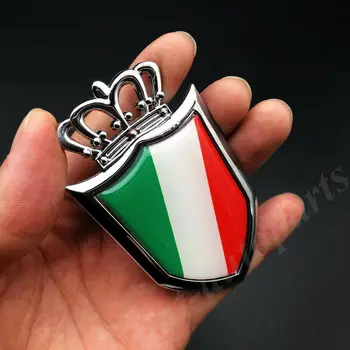 3D Kov Chróm Taliansko talianskej Vlajky Koruny Štít Auto Znak, Odznak Odtlačkový Nálepky