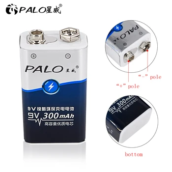 PALO 9V 300mah nimh Nabíjateľné Batérie s LED nabíjačky pre 1.2 v, nimh aa aaa nabíjateľné batérie 9v nimh batérie nabíjateľné