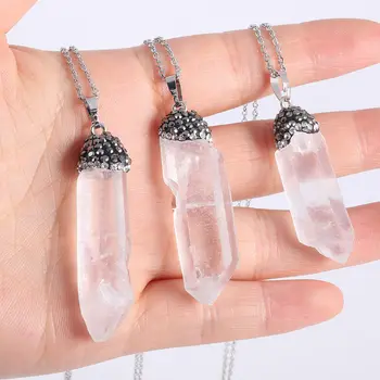 Nepravidelného tvaru Bielej quartzs prívesok náhrdelník Reiki liečenie prírodného kameňa amulet DIY šperky osobnosti darček