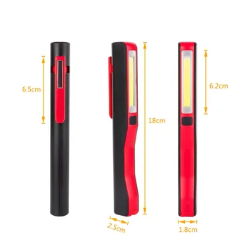 SANYI COB LED Magnetické Pero Baterka Inšpekcii Práce Praktický Háčik Svetlo USB Nabíjateľné Otáčania Klip Prenosný Mini Horák
