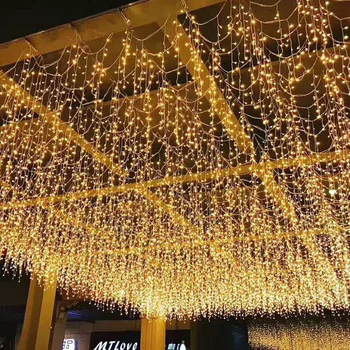 Vianočné Osvetlenie Vonkajšie Dekorácie 4m 8m 16m 20m Časti 0,6 m Led Záves Cencúľ String Svetlá Nový Rok 2021 Garland Rozprávkových Svetiel