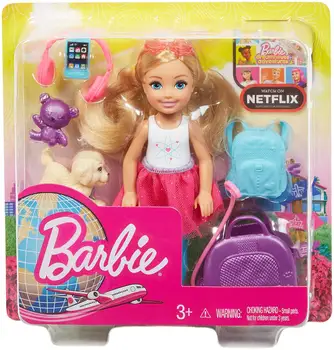 Pôvodné Barbie Cestovné Chelsea Bábiky s Šteňa Príslušenstvo Dieťa Boneca Dievčatá, Hračky pre Deti Reborn Bábiky Barbie Juguetes