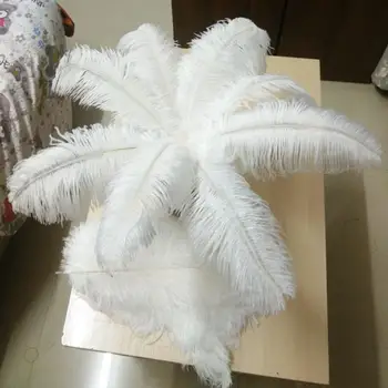 10-100 pc kvalitné biele pštrosie perie, 14-16 cm / 35-40 cm, DIY svadobné dekorácie